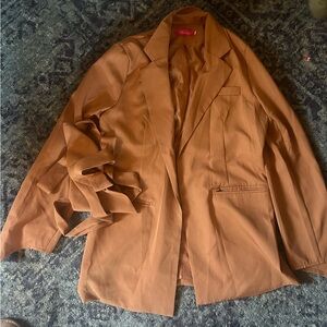 Stylish Brown Blazer with Tie Detail